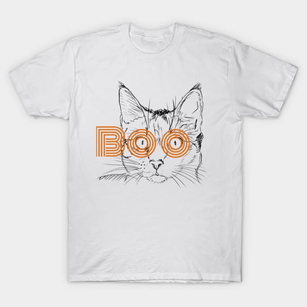 Boo Cat T-Shirt by KimLeex